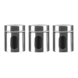 Kit De 3 Potes De Vidro E Inox Com Visor 600ml