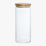 Pote De Vidro Hermético Com Tampa De Bambu 1,2l