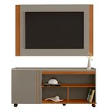 Rack Bancada Toledo Com Painel Fresno Grigio/cinamomo Mel Para Tv Até 60 - Mobler