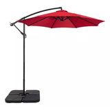 Ombrelone Articulado Guarda Sol De Praia Jardim Lateral 3 Metros Laranja Base 60l Rm Decor