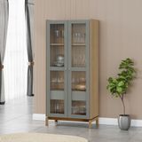 Cristaleira 1,80 2 Portas 1 Gaveta Barcelona Oak/ferrolack