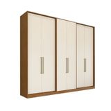 Guarda-roupa Casal 6 Portas 4 Gavetas Escócia Carvalho Vermontt / Off White
