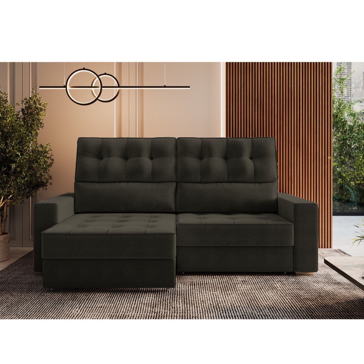 Sofá Retrátil Reclinável 180 Cm Dubai Marrom