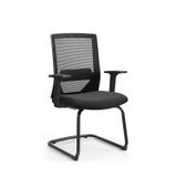 Cadeira Escritório Interlocutor Office Chicago Fixa Tela Mesh Preto
