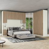 Quarto Modulado Casal Completo 10 Portas 6 Gavetas Seletto Areia /jequitibá