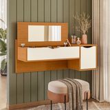Penteadeira Suspensa Camarim Com Espelho Rouge Cinamomo/off White