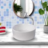 Cuba Ceramica Banheiro Redonda 15x40x40 Cm Branco