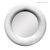 Espelho Decorativo Madrid Veludo 60cm Redondo Off White