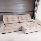 Sofá Retrátil E Reclinável 3 Lugares 230 Cm Turimduplo Molejo Cappuccino