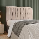 Cabeceira Estofada Veneza Queen 1,95 Cm Bege