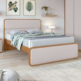 Cama Casal Em Mdp/mdf 207x110cm Loop Amêndoa Clean