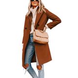 Casaco Feminino Hooever, Lã De Inverno, Lapela Com Entalhe, Peito Único