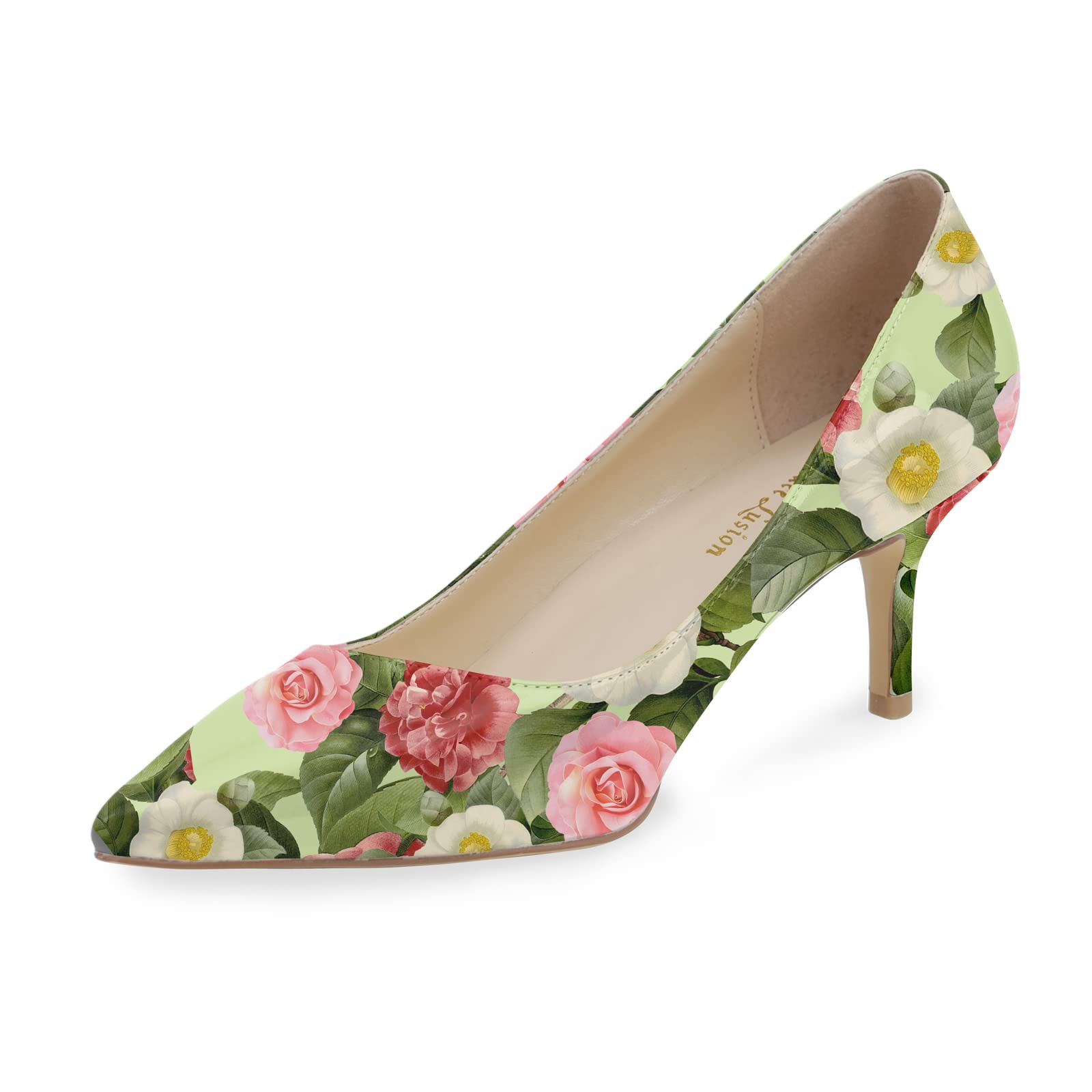 Saltos Altos Reindee Lusion, Verde, Floral, Tamanho 10