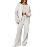 Agasalho Feminino Aleumdr, Moletom Grande De Lã Com Calças