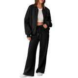 Moletom Feminino Aleumdr, Moletom De Lã Com Zíper E Calça