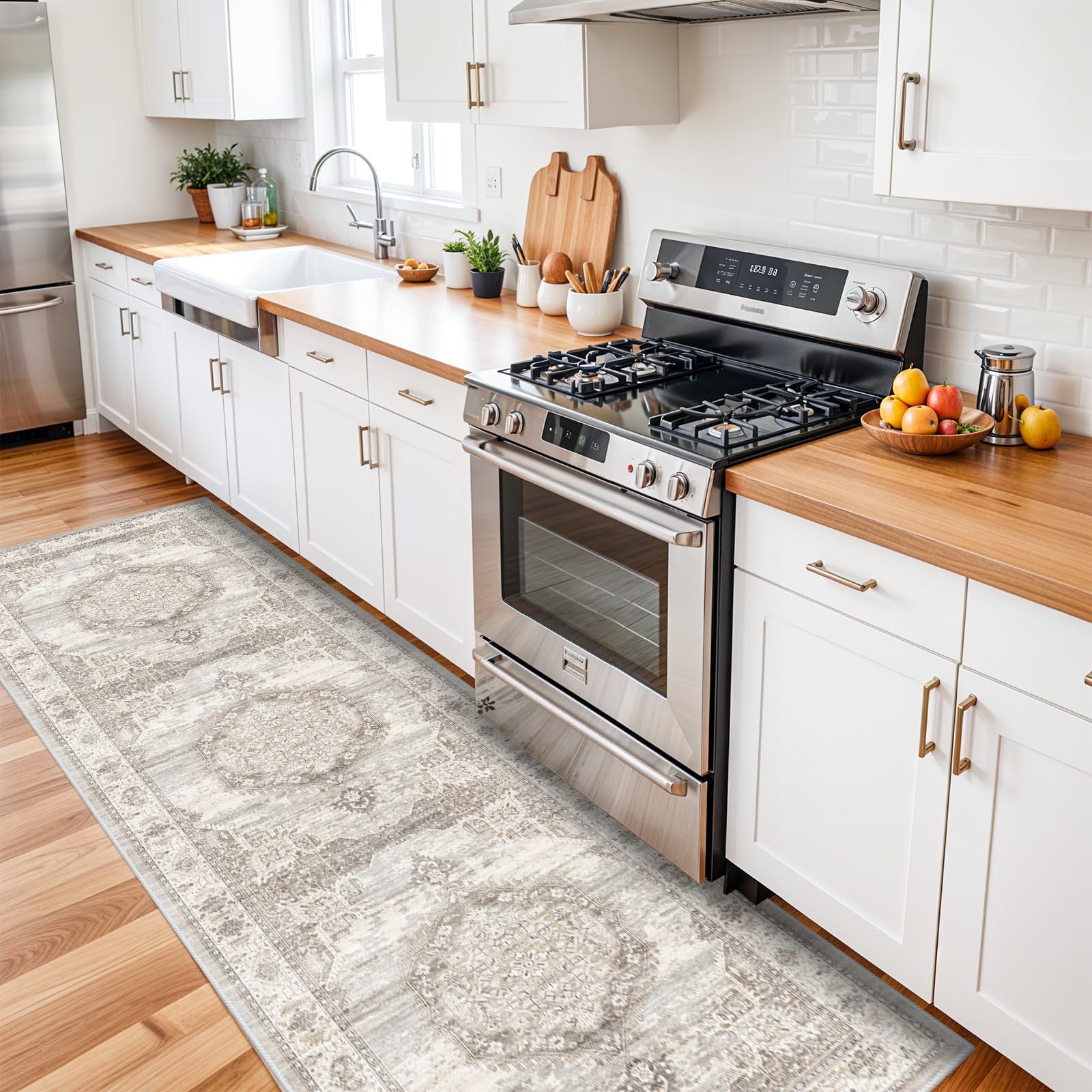 Hallway Runner Hy Hao Yun Lai Vintage, Ultramacio, 3 X 10 Pés, Bege