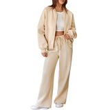 Agasalho Feminino Aleumdr, Moletom Grande De Lã Com Calças