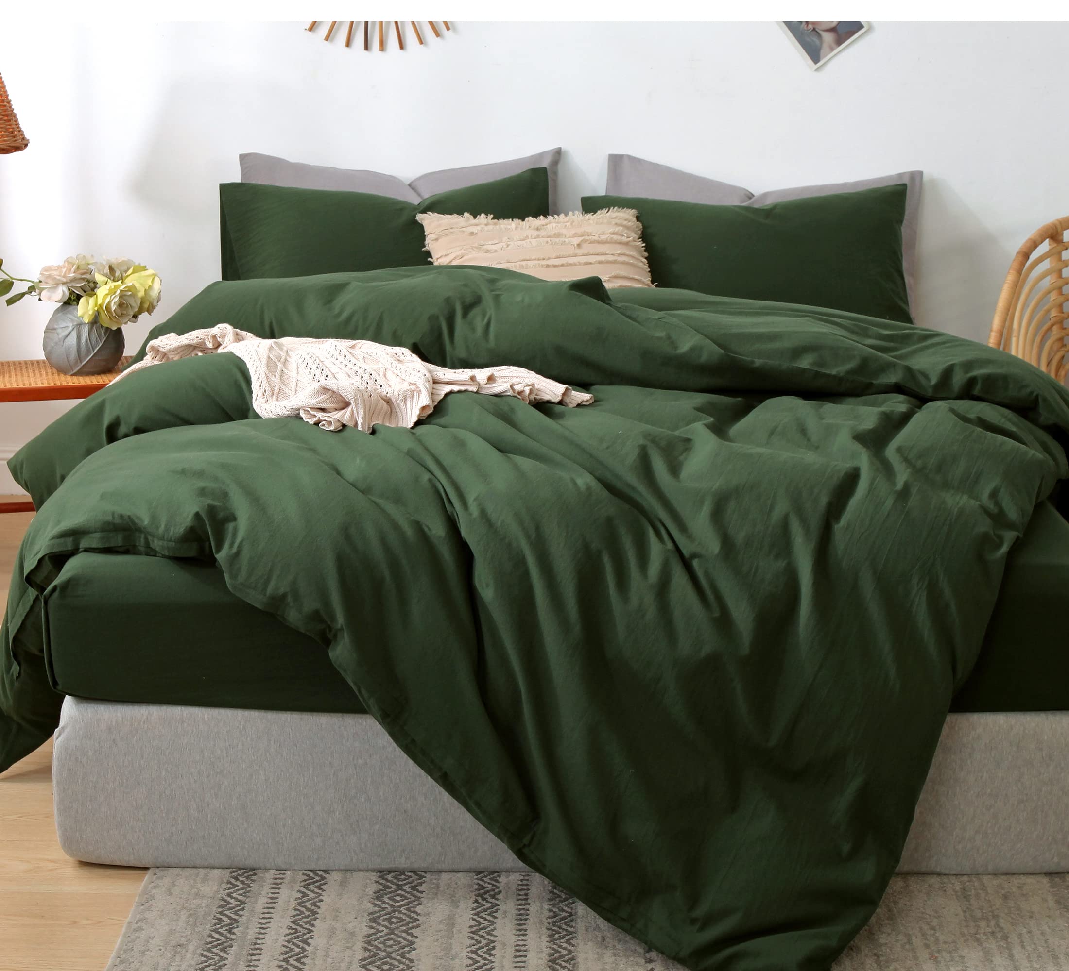 Conjunto De Capa De Edredom Moomee Bedding 100% Algodão Lavado