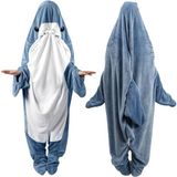 Macacão Com Capuz Shark Blanket Para Adultos E Crianças, Pijamas Shark Blanket