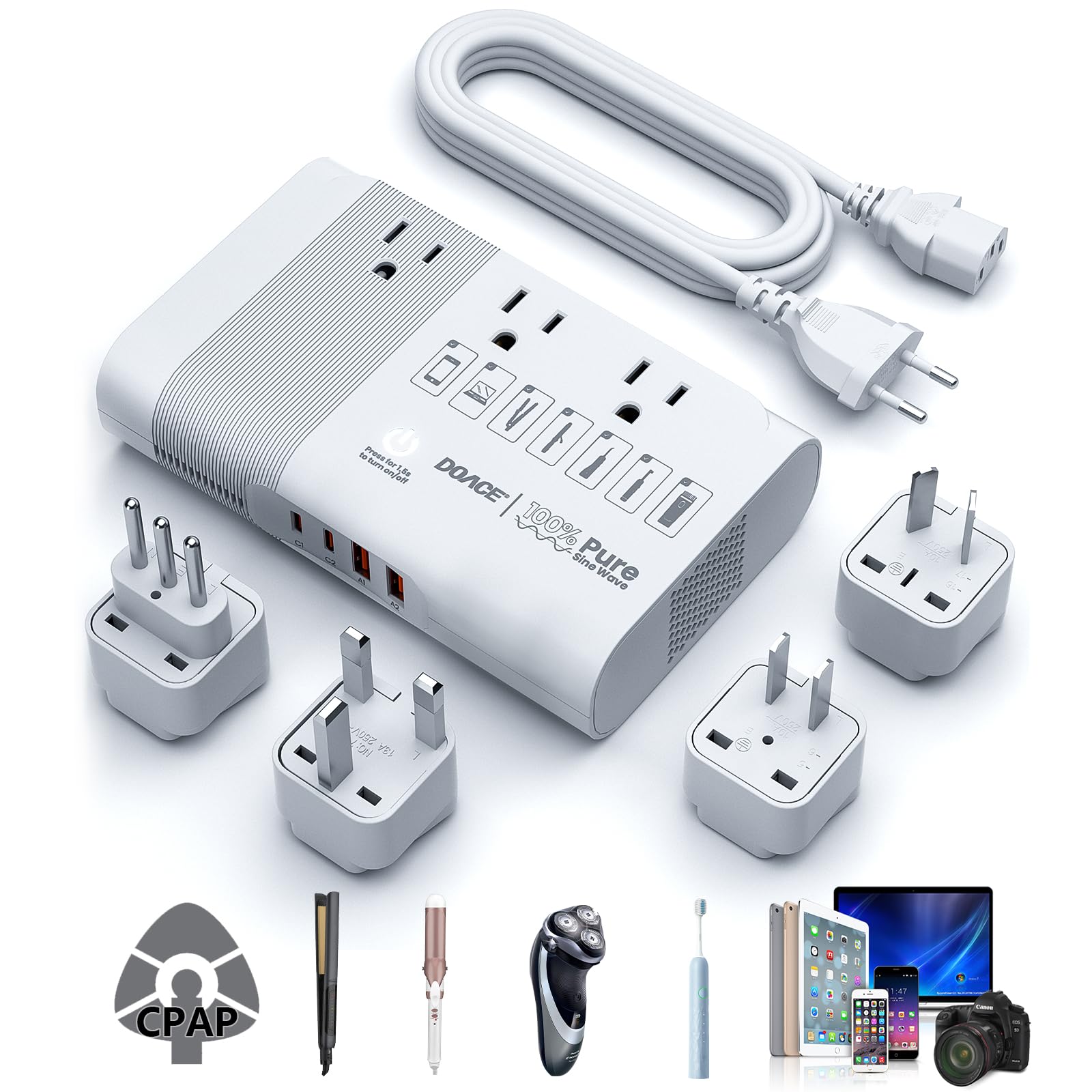 [conversor De Tensão] Doace 500w Max 220v A 110v Para Europa