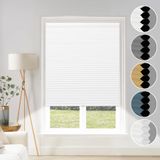 Persianas Sem Fio Blackout Shades, Persianas De Tecido Celular, Persianas Honeycomb Door Window 35x64, Branco-branco
