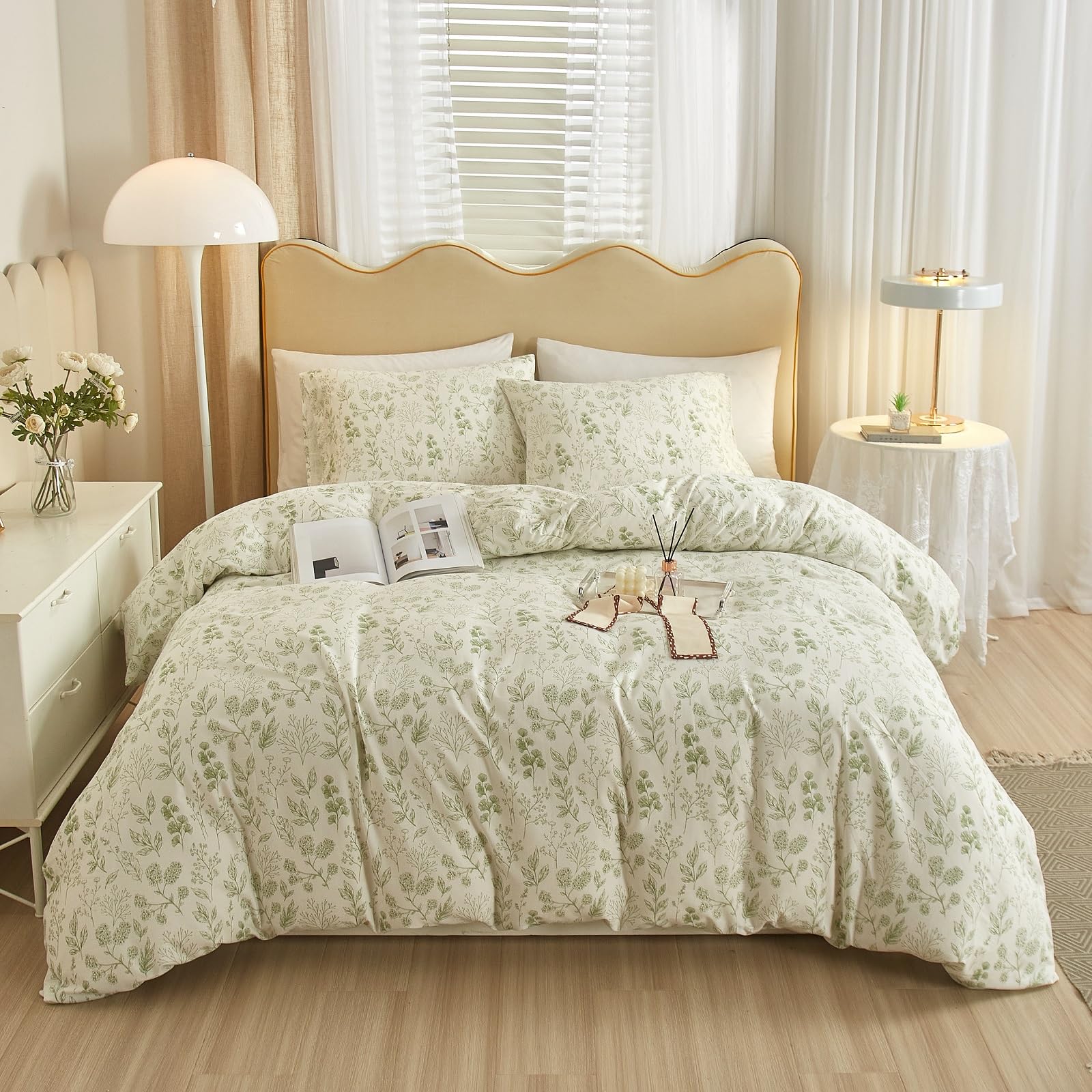 Conjunto De Capa De Edredon Lifetb Vintage Garden Floral Queen Cotton