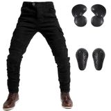 Calças De Motocicleta Lomeng Black Jeans Com Armadura Removível Eu30
