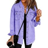 Jaqueta Jeans Vetinee Oversized Boyfriend Aster Purple