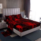 Lençóis De Cama Erosebridal Gothic Skull Vermelho/preto King Size