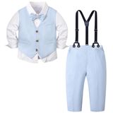Camiseta Masculina Sangtree, Linho Azul, 5 Peças, 7-8y