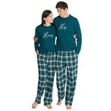 Pijamas Aw Bridal Christmas Para Mulheres E Homens Turquesa