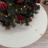 Saia De Árvore De Natal Starry Dynamo Rib Knit 152cm Creme