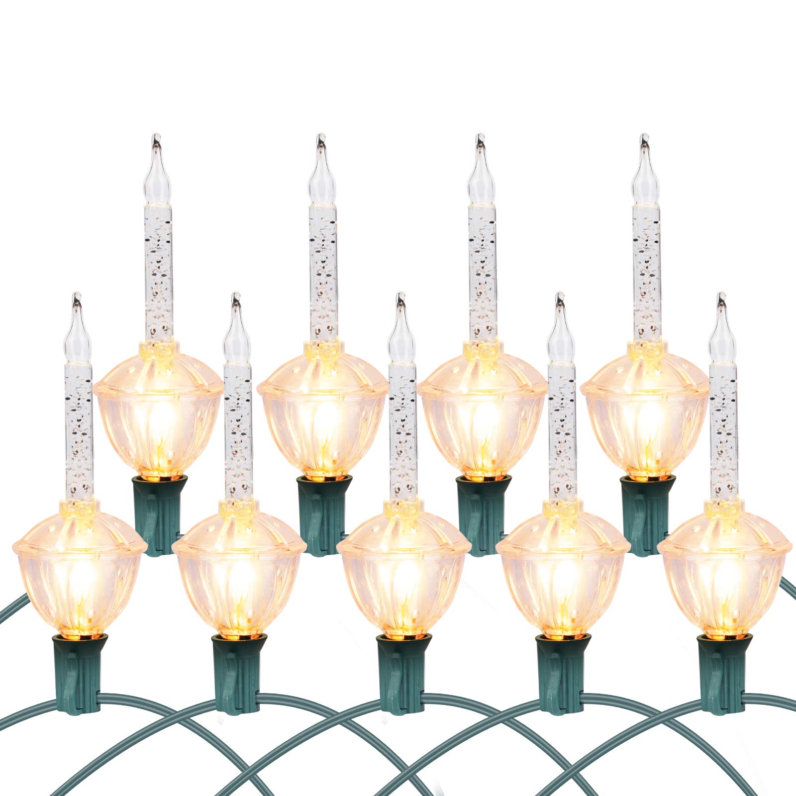 Bubble String Lights Brightown, Pacote Com 2, 9,5 Pés Com Glitter Prateado