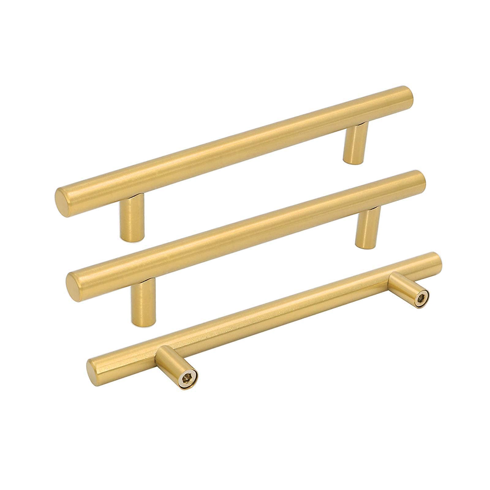 Cabinet Pull Handles, Dourado, Quente, Escovado, Latão, 25 Unidades