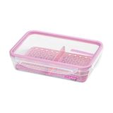 Pote Hermético Com Travas E Divisória 1,6l Modular Rosa Fitness Academia Marmita Cozinha Alimento