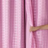 Cortina Voil Xadrez Com Forro Blackout 3,00 X 2,80 Rosa