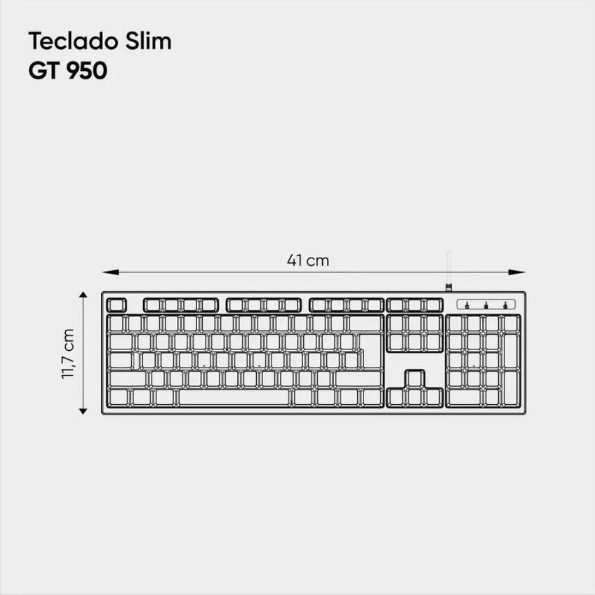 Teclado Slim Goldentec Gt950 Usb - Preto - imagem 3