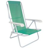 Cadeira De Praia E Piscina Reclinável Em Aço 8 Posições Sannet Mor Verde Anis