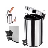Lixeira 5l Redonda Inox Cesto Removivel Aco Prateado Pedal Casa Banheiro Vintage Luxo