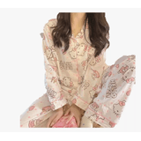 Pijamas Hello Kitty Primavera Outono Sweet Cute Japanese Ins