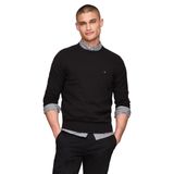 Suéter Masculino Tommy Hilfiger De Algodão Sólido Com Gola Redonda Preta
