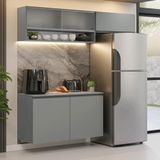 Armário De Cozinha Compacta Suspenso 200cm Nice Madesa Xa07 Cinza