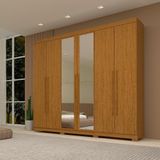 Guarda Roupa Casal Itália 6 Portas Com Espelho 100% Mdf Linhamobília Cinamomo