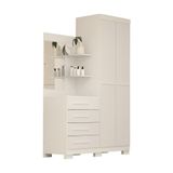 Guarda Roupa Solteiro Grécia 2 Portas 100% Mdf Linhamobília Branco Rosa Azul Lilás