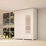 Guarda Roupa Solteiro Chile Com Espelho 2 Portas 100% Mdf Linhamobília Branco