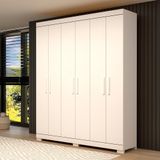 Guarda Roupa Casal Canadá 6 Portas 100% Mdf Linhamobília Branco