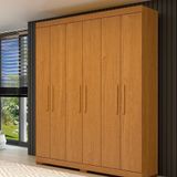 Guarda Roupa Casal Canadá 6 Portas 100% Mdf Linhamobília Cinamomo