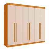 Guarda Roupa De Casal Uruguai 6 Portas 100% Mdf Linhamobília Cinamomo Off White