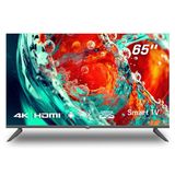 Smart TV 65" HQ 4K com Conversor Digital Externo, 3 HDMI, 2 USB, Wi-Fi, Design Slim e Tela Frameless