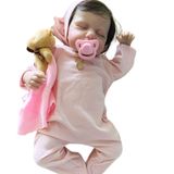 Bebê Reborn Menina Olhos Fechados Cabelo Fio A Fio Macio Corpo De Pano Macio Artesanal